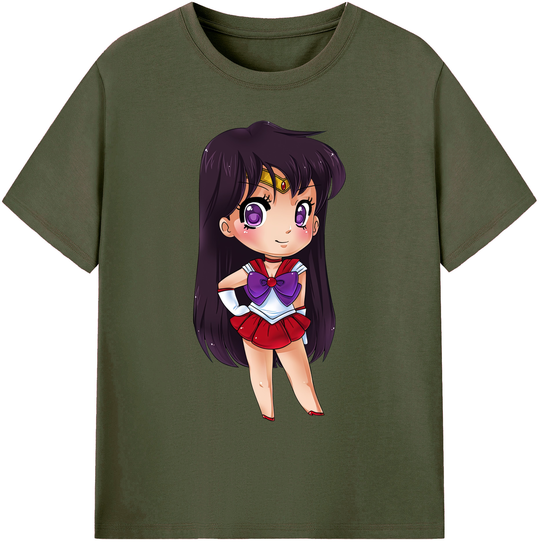 （画像用） 美少女戦士セーラームーン 火野レイ ひの レイ Sailor Moon Hino Rei （セーラーマーズ,Sailor Mars） 綿100％ メンズ半袖Tシャツ｜肌触りやわらか＆通気性